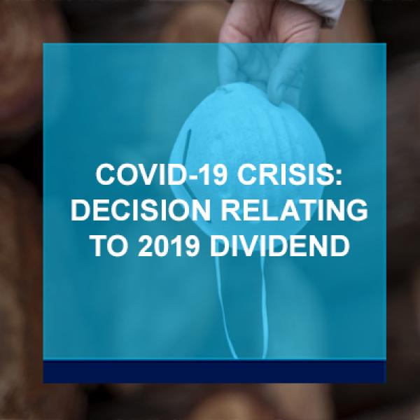 Corporate - News - Decision regarding the 2019 dividend
